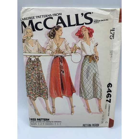 McCall's Misses Skirts Sewing Pattern sz 10-14 6467 - uncut - Picture 1 of 2